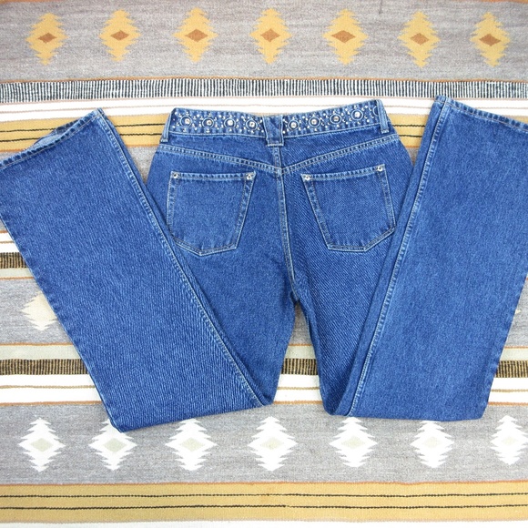 Vintage Lawman Western Cowgirl Jeans Rhinestones M - Picture 4 of 6
